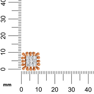 18K Rose Gold <b>Square</b> Sunburst Lab Grown <b>Diamond</b> Cluster Stud <b>Earrings</b> Luxury Fine Jewelry for Women Wholesale - Product Image 5