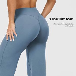 Pantalones de yoga acampanados de cintura alta para mujer al por mayor, leggings deportivos para gimnasio, fitness y running con efecto levantacola - Product Image 6