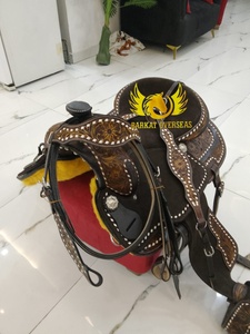 Barkat Overseas Custom Floral Double Toned Roper New Genuine Leather <b>Soft</b> Natural Leather Durable Western Horse Saddle Gel - Product Image 2