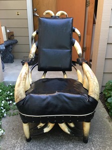Fauteuil en corne naturelle de qualité supérieure, style antique, fauteuil en bois artisanal avec incrustations en corne de buffle, mobilier de luxe pour la maison - Product Image 5