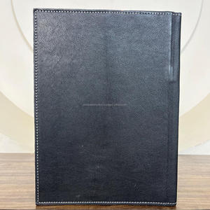 New Arrival <b>A4</b> Document <b>Folder</b> Hand Tooled Leather Luxury Checkered Design Padfolio Binder Genuine Leather Office Meeting <b>Folder</b> - Product Image 5