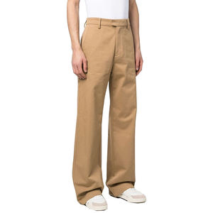Pantalones de trabajo holgados 100% algodón con cremallera, pierna ancha, para hombre, diseño multibolsillos, refuerzo doble en las rodillas BD - Product Image 1