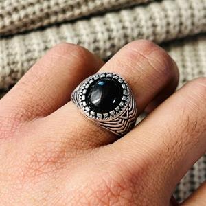 Men's Black Onyx Brass <b>Ring</b> oxidized <b>Silver</b> Plated Signet Tribal <b>Ring</b> For Wholesale - Product Image 4