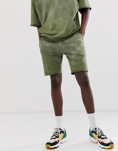 Ensemble short et sweat à capuche décontracté pour homme, vert délavé, coupe ample en coton, survêtement d'été avec poches latérales et taille élastique - Product Image 2
