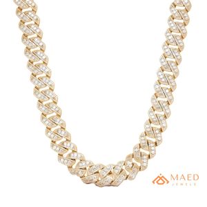 Collier Beverly Hills de luxe en moissanite, maille cubaine glacée, plaqué or, chaîne hip-hop, bijou de déclaration pour mariage, fête ou cadeau - Product Image 1