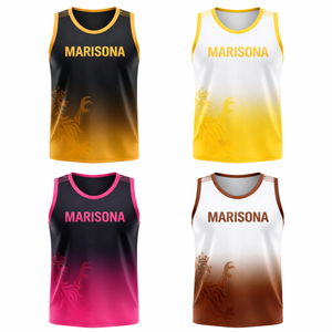 Camiseta de Baloncesto Personalizada OEM, Etiqueta Privada, Bordada y Sublimada, Tallas Grandes, 100% Poliéster, Uniforme de Equipo para Clubes, Escuelas y Equipos - Product Image 1