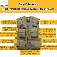 Veste cargo multi-poches pour homme, légère, décontractée, pour la pêche, le travail, le safari, les voyages et la photographie