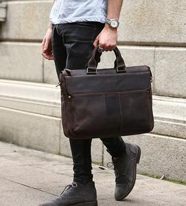 Sac pour ordinateur portable en cuir véritable 100% durable, imperméable, pour usage quotidien, bureau, affaires, décontracté, sac fourre-tout, mallette pour hommes LLB-0382 - Product Image 4
