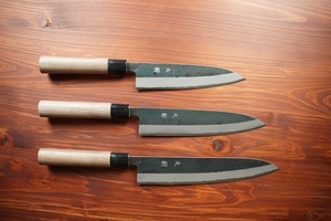 มีดทำครัว Tosa-uchihamono Gyuto ใบมีดเหล็กเยอรมัน ด้ามไม้ เป็นมิตรกับสิ่งแวดล้อม ใช้งานได้ทั้งสองมือ เหล็กกล้าคาร์บอน อุปกรณ์ครัว - Product Image 5