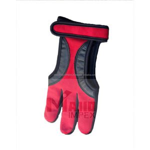 Archer Gants Sport Accessoire De Tir En Plein Air 3 Doigts Tir À L'arc Gants De Tir En Cuir Pour Tir À L'arc - Product Image 5