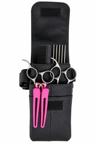 Estuche de Cuero para Herramientas de Peluquería, Porta Tijeras y Peines con Cierre de Velcro para Salón - Product Image 2
