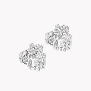 Pendientes de Diamantes para Mujer, Oro Blanco de 18k, Corte Redondo, Diamantes Cultivados en Laboratorio, 1.8 Quilates, E F VS - Product Image 3