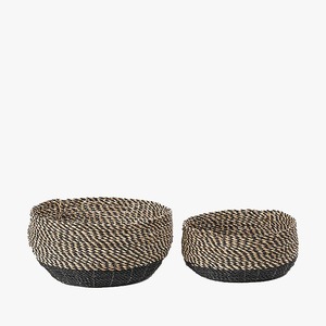 Juego de 2 Cestas de Seagrass Bicolor Natural y Negro, Hechas a Mano, para Almacenamiento, Venta al por Mayor, Ecológicas, Hechas en Vietnam - Product Image 1