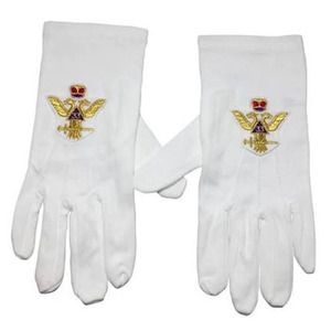 Gants de polissage personnalisés en coton et nylon blancs pour bijoux, gants de cérémonie maçonniques et de mariage avec logo brodé - Product Image 6