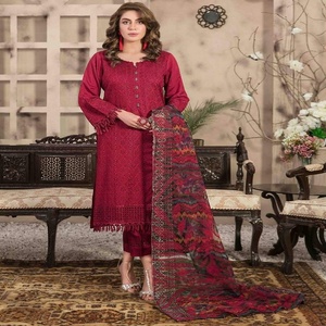 Trajes de viscosa informales de 3 piezas para mujer de la marca Tawakkal, hermosos y elegantes bordados paquistaníes e indios, ropa diaria - Product Image 3