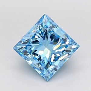 Diamante Cultivado en Laboratorio de Corte Princesa de 3.00 Ct, Color Azul Intenso, Claridad VS 1 - Product Image 1