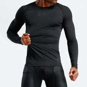 2026 T-shirt de compression personnalisé en gros avec logo frontal, respirant, à manches longues, pour hommes, pour la gym, le fitness, l'entraînement de basketball, anti-UV - Product Image 2