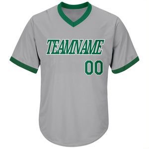 Camiseta de Béisbol Personalizada con Cuello en V Verde, Unisex, sin Mangas, con Nombre del Equipo Impreso, Transpirable, con Patrón 3D, de Poliéster que Absorbe la Humedad - Product Image 1