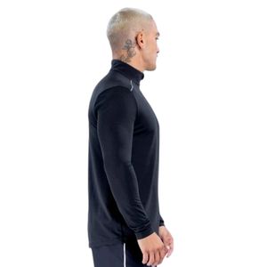 Mens Black Quarter <b>Zip</b> Long Sleeve <b>Shirt</b> High Neck Slim Fit Sportswear Casual Top Custom Logo Shoukat Apparel Manufacturer - Product Image 3