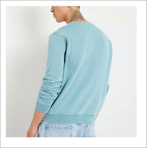 Sweat-shirt en molleton de coton lourd à col rond avec logo brodé personnalisé, style hip-hop, OEM ODM, 100% coton, sweat-shirt pour homme - Product Image 3