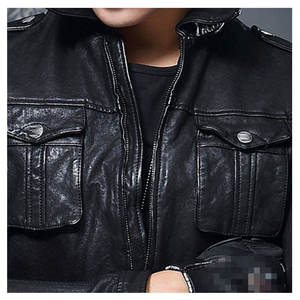Men's <b>Genuine</b> Leather Biker Jacket Vintage Motorcycle Streetwear Style - Product Image 6