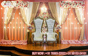 Ravissant mariage scène mariée trône chaise ensemble mariée marié sculpté chaises pour mariage hindou mariage cérémonie chaises pour Couple - Product Image 2