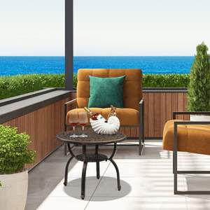 In alluminio pressofuso tavolo esterno antiruggine giardino interno portico balcone antico bronzo finitura per Patio caffè bistrot tavolo tavolo - Product Image 5