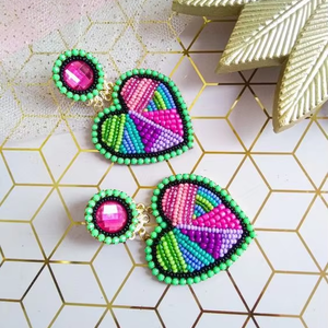 Boucles d'oreilles perlées pour fête, motif colibris, légères, pour filles et femmes, bijoux en perles de rocaille - Product Image 1