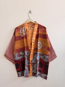 Lot assorti de kimonos vintage en soie de sari, doux, respirants, courts, pour se détendre - Product Image 6