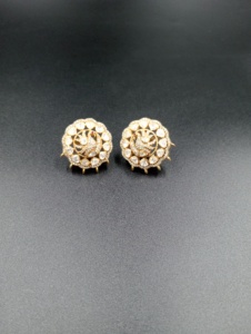 Pendientes Clásicos con Diseño de Pavo Real en Oro de 22k, Joyería de Cristal y Diamantes de Imitación para Mujer, AMAIRA JEWELS SM-1046 - Product Image 5