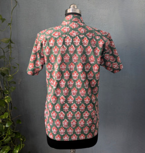 Chemise décontractée en coton à manches courtes pour homme, imprimé floral, col rabattu, respirante, pour l'été - Product Image 5