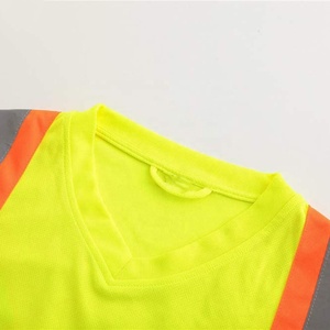 Camiseta de Seguridad Reflectante de Alta Visibilidad con Cuello en V, Ropa de Trabajo de Malla, Uniforme de Advertencia para Construcción, Tráfico Vial 2026 - Product Image 3