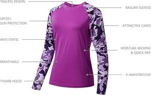 Chemises de pêche à manches longues pour femmes, tendance, protection solaire UPF 50+ contre les UV, évacuation de l'humidité - Product Image 2