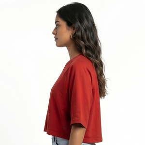 T-shirt Boxy à Épaules Tombantes pour Femme, Col Rond Oversize, T-shirt Boxy d'Été pour Dames, T-shirt Boxy de Sport pour Femmes - Product Image 3