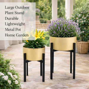 Soporte para Plantas de Exterior Grande de Acero Inoxidable con Acabado Dorado Estilo Art Deco, Duradero, Ligero, Resistente al Óxido, Ecológico, para Jardín y Hogar - Product Image 5