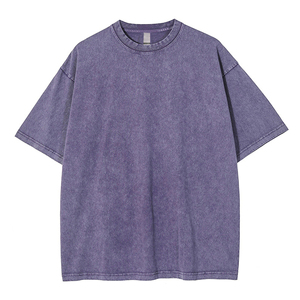 Camisetas de tela de sarga con cuello alto y hombros caídos, estilo oversized, lavado ácido, venta al por mayor 2026, servicios OEM/ODM - Product Image 6