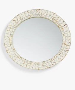 Espejo de pared de madera moderno con incrustaciones de hueso patrón cuadrado espejos de mesa con incrustaciones de resina hechos a mano para el hogar o la boda - Product Image 5
