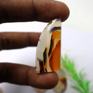 Cabujón de Ágata Natural de Rajastán AMAN GEMS JEWELLERY, Certificado por Terceros, con Juego de Color, Hecho a Mano, Pulido Suave, Corte de Pera Suelto - Product Image 5