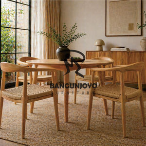 Modern Solid Teak Rectangle Slat Back <b>Bar</b> Chair Set with Eco-Friendly Design for Home <b>Bar</b> and Commercial Use - Product Image 4