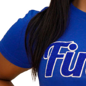 เสื้อยืดเชนิลสีน้ำเงิน Finer Zeta Phi Beta สำหรับผู้หญิง ปักลายตัวอักษรสมาคมพี่น้องกรีก เสื้อยืดลำลอง - Product Image 5