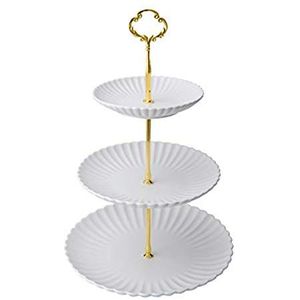 Modern Minimal <b>3</b> <b>Tier</b> <b>Cake</b> <b>Stand</b> with Strong Metal Frame stone white and Elegant Finish for Display - Product Image 1