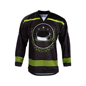 Maillot de hockey sur glace personnalisé imprimé avec des propriétés anti-transpiration, anti-UV et antibactériennes - Qualité supérieure pour l'entraînement et les matchs - Product Image 1