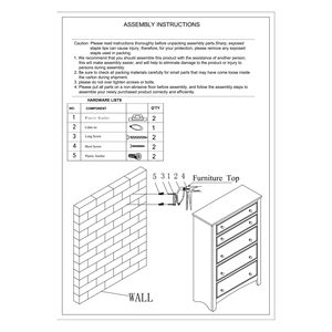 Contemporary 5-<b>Drawer</b> <b>Tall</b> Chest Dark Oak Finish Plywood Pine Veneer Bedroom Furniture <b>Storage</b> <b>Drawers</b> - Product Image 3