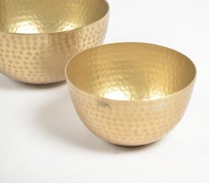 Corbeille à fruits en cuivre, bol décoratif pour table à manger, centre de table fait main, décoration de cuisine moderne, fabricant OEM ODM Inde - Product Image 5