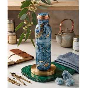 Heritage design <b>bottle</b> Bohemian Pattern <b>Metal</b> <b>Water</b> <b>Bottle</b> With Copper Lid Portable Travel Drinkware - Product Image 4