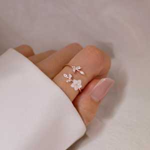 Zircon <b>Ring</b> 925 Sterling Silver 14K Rose <b>Gold</b> Plated Adjustable Dainty <b>Ring</b> Gift For Her Jewelry - Product Image 3