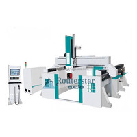 Machine de fraisage et de découpe CNC industrielle 5 axes ATC avec commande Syntec et moteur intégré pour fraisage et découpe 3D, taille 1325, multifonctionnelle