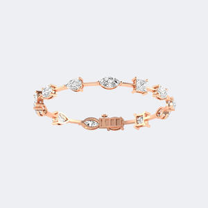 Bracelet tennis de luxe pour femme plaqué or avec diamants de laboratoire taille poire sertis à griffes 11.00 CTW - Product Image 3