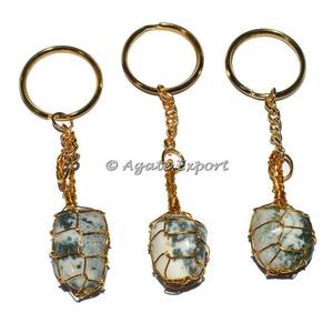 Porte-clés en pierre précieuse Red Jasper Cage Tumbled Keychains - Product Image 4