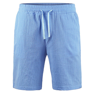 Pantalones Cortos de Lino y Algodón para Hombre, Casuales, con Cordón Ajustable, Cintura Elástica, para Playa, Verano, Transpirables, Corte Holgado - Product Image 2